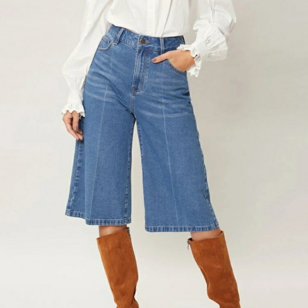 Premium cotton loose capris jeans size L